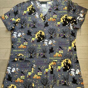 Halloween Cherokee scrub top